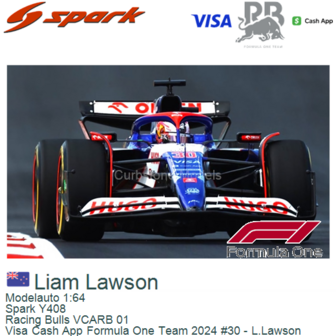 Modelauto 1:64 | Spark Y408 | Racing Bulls VCARB 01 | Visa Cash App Formula One Team 2024 #30 - L.Lawson