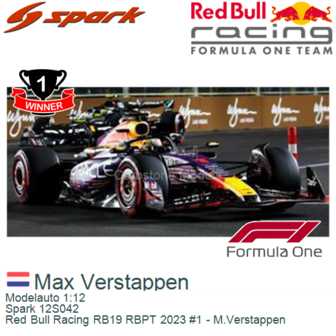 Modelauto 1:12 | Spark 12S042 | Red Bull Racing RB19 RBPT 2023 #1 - M.Verstappen