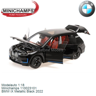 Modelauto 1:18 | Minichamps 110023101 | BMW iX Metallic Black 2022
