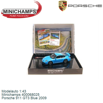 Modelauto 1:43 | Minichamps 400068025 | Porsche 911 GT3 Blue 2009