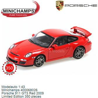 Modelauto 1:43 | Minichamps 400068026 | Porsche 911 GT3 Red 2009