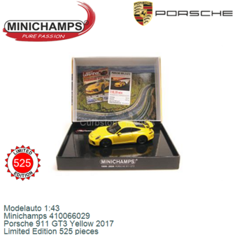 Modelauto 1:43 | Minichamps 410066029 | Porsche 911 GT3 Yellow 2017