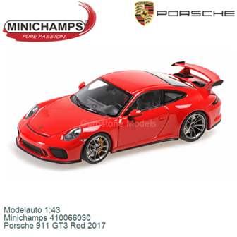 Modelauto 1:43 | Minichamps 410066030 | Porsche 911 GT3 Red 2017