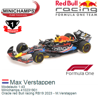 Modelauto 1:43 | Minichamps 410231901 | Oracle red Bull racing RB19 2023 - M.Verstappen