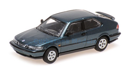 Modelauto 1:87 | Minichamps 870170120 | Saab 900 Turbo 16S AERO Coupe Metallic Blue 1987