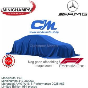 Modelauto 1:43 | Minichamps 417250263 | Mercedes AMG W16 E Performance 2025 #63