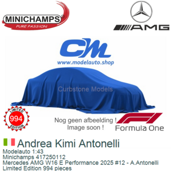 Modelauto 1:43 | Minichamps 417250112 | Mercedes AMG W16 E Performance 2025 #12 - A.Antonelli
