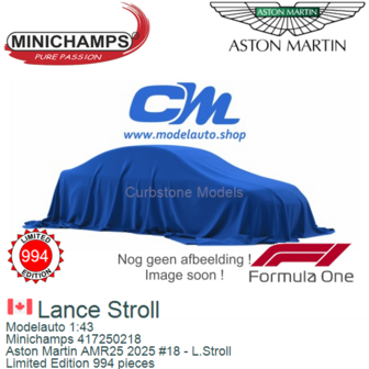 Modelauto 1:43 | Minichamps 417250218 | Aston Martin AMR25 2025 #18 - L.Stroll
