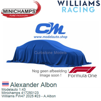 Modelauto 1:43 | Minichamps 417250123 | Williams FW47 2025 #23 - A.Albon