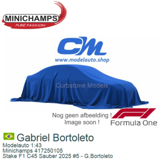 Modelauto 1:43 | Minichamps 417250105 | Stake F1 C45 Sauber 2025 #5 - G.Bortoleto