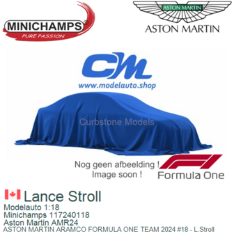Modelauto 1:18 | Minichamps 117240118 | Aston Martin AMR24 | ASTON MARTIN ARAMCO FORMULA ONE TEAM 2024 #18 - L.Stroll