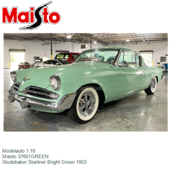 Modelauto 1:18 | Maisto 37651GREEN | Studebaker Starliner Bright Green 1953