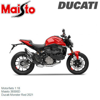 Motorfiets 1:18 | Maisto 39300D | Ducati Monster Red 2021