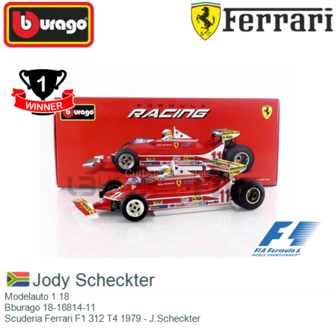 Modelauto 1:18 | Bburago 18-16814-11 | Scuderia Ferrari F1 312 T4 1979 - J.Scheckter