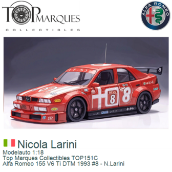 Modelauto 1:18 | Top Marques Collectibles TOP151C | Alfa Romeo 155 V6 Ti DTM 1993 #8 - N.Larini