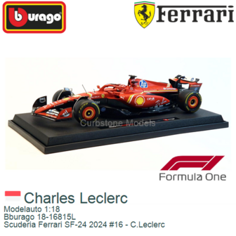 Modelauto 1:18 | Bburago 18-16815L | Scuderia Ferrari SF-24 2024 #16 - C.Leclerc