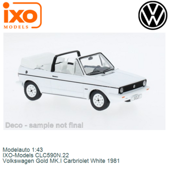 Modelauto 1:43 | IXO-Models CLC590N.22 | Volkswagen Gold MK.I Carbriolet White 1981