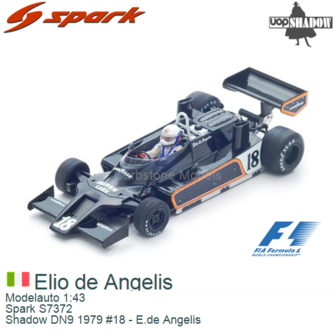 Modelauto 1:43 | Spark S7372 | Shadow DN9 1979 #18 - E.de Angelis
