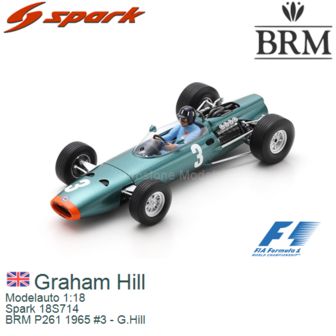 Modelauto 1:18 | Spark 18S714 | BRM P261 1965 #3 - G.Hill