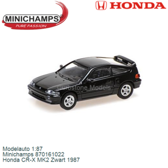 Modelauto 1:87 | Minichamps 870161022 | Honda CR-X MK2 Zwart 1987
