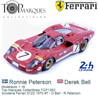 Modelauto 1:18 | Top Marques Collectibles TOP135C | Scuderia Ferrari 512S 1970 #7 - D.Bell - R.Peterson