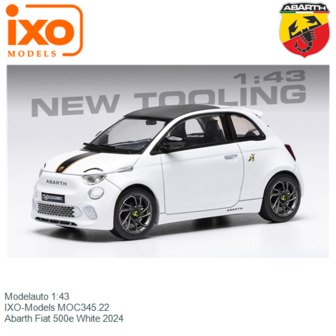Modelauto 1:43 | IXO-Models MOC345.22 | Abarth Fiat 500e White 2024
