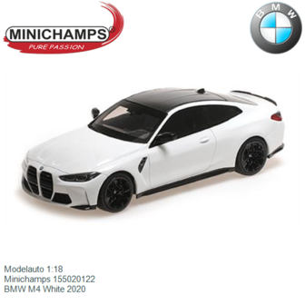 Modelauto 1:18 | Minichamps 155020122 | BMW M4 White 2020