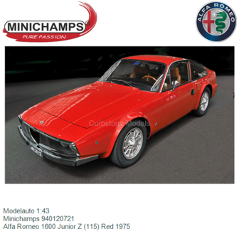 Modelauto 1:43 | Minichamps 940120721 | Alfa Romeo 1600 Junior Z (115) Red 1975