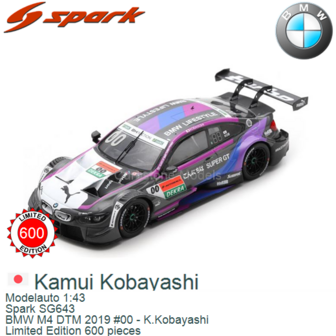 Modelauto 1:43 | Spark SG643 | BMW M4 DTM 2019 #00 - K.Kobayashi