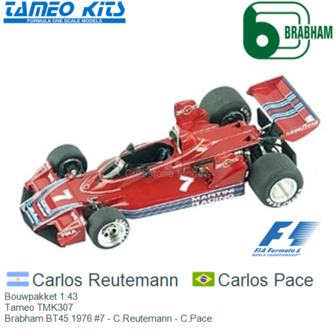 Bouwpakket 1:43 | Tameo TMK307 | Brabham BT45 1976 #7 - C.Reutemann - C.Pace