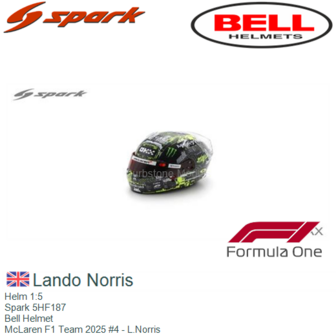 Helm 1:5 | Spark 5HF187 | Bell Helmet | McLaren F1 Team 2025 #4 - L.Norris