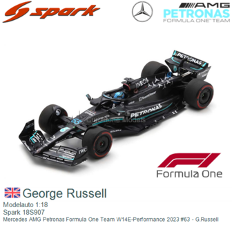 Modelauto 1:18 | Spark 18S907 | Mercedes AMG Petronas Formula One Team W14E-Performance 2023 #63 - G.Russell