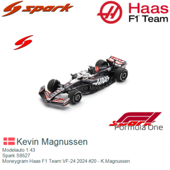 Modelauto 1:43 | Spark S9527 | Moneygram Haas F1 Team VF-24 2024 #20 - K.Magnussen
