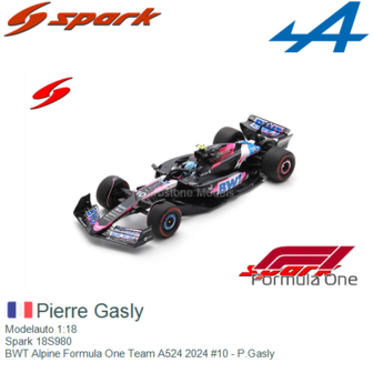 Modelauto 1:18 | Spark 18S980 | BWT Alpine Formula One Team A524 2024 #10 - P.Gasly
