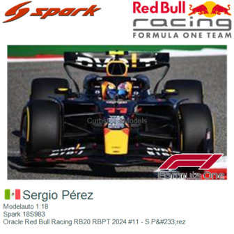 Modelauto 1:18 | Spark 18S983 | Oracle Red Bull Racing RB20 RBPT 2024 #11 - S.P&amp;#233;rez