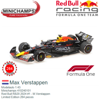 Modelauto 1:43 | Minichamps 410240101 | Red Bull RB20 2024 #1 - M.Verstappen