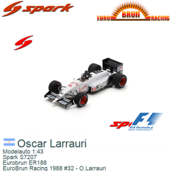 Modelauto 1:43 | Spark S7207 | Eurobrun ER188 | EuroBrun Racing 1988 #32 - O.Larrauri