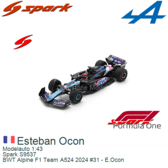 Modelauto 1:43 | Spark S9537 | BWT Alpine F1 Team A524 2024 #31 - E.Ocon