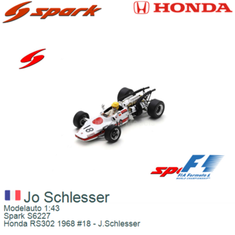Modelauto 1:43 | Spark S6227 | Honda RS302 1968 #18 - J.Schlesser