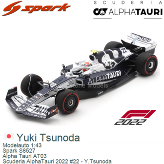 Modelauto 1:43 | Spark S8527 | Alpha Tauri AT03 | Scuderia AlphaTauri 2022 #22 - Y.Tsunoda