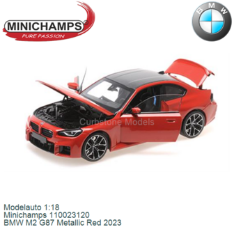 Modelauto 1:18 | Minichamps 110023120 | BMW M2 G87 Metallic Red 2023
