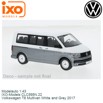 Modelauto 1:43 | IXO-Models CLC595N.22 | Volkswagen T6 Multivan White and Grey 2017