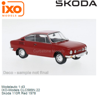 Modelauto 1:43 | IXO-Models CLC589N.22 | Skoda 110R Red 1978