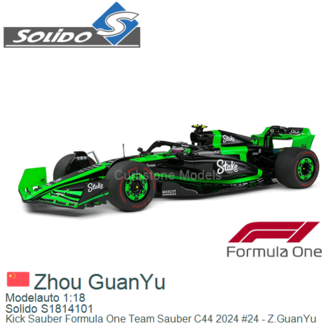 Modelauto 1:18 | Solido S1814101 | Kick Sauber Formula One Team Sauber C44 2024 #24 - Z.GuanYu