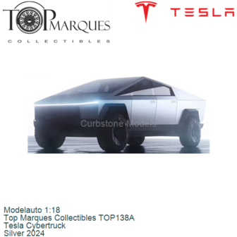 Modelauto 1:18 | Top Marques Collectibles TOP138A | Tesla Cybertruck | Silver 2024
