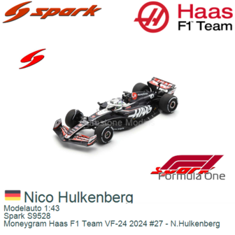 Modelauto 1:43 | Spark S9528 | Moneygram Haas F1 Team VF-24 2024 #27 - N.Hulkenberg