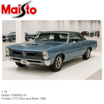 1:18 | Maisto 31885BLUE | Pontiac GTO Blue and Black 1965