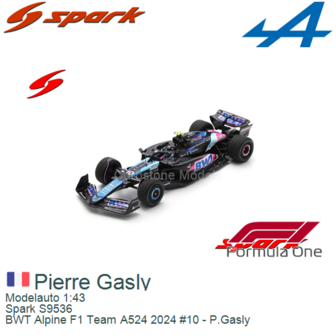 Modelauto 1:43 | Spark S9536 | BWT Alpine F1 Team A524 2024 #10 - P.Gasly