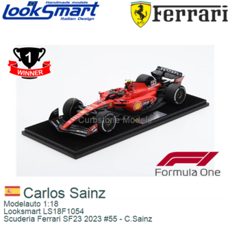 Modelauto 1:18 | Looksmart LS18F1054 | Scuderia Ferrari SF23 2023 #55 - C.Sainz
