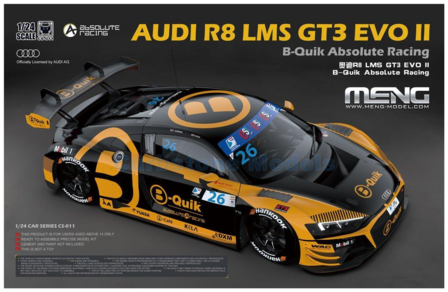 Bouwpakket 1:24 | MENG CS-011 | Audi R8 LMS GT3 EVO II | B-QUIK Absolute Racing 2023 #26 - H.Kiks - A.Tangphuncharoen 